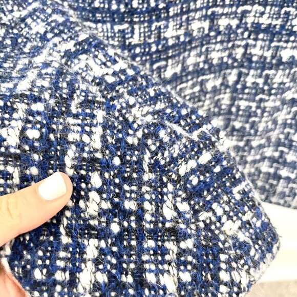 J.Crew Factory Blue Tweed Wool Blend City Coat Size 2 - Picture 8 of 8